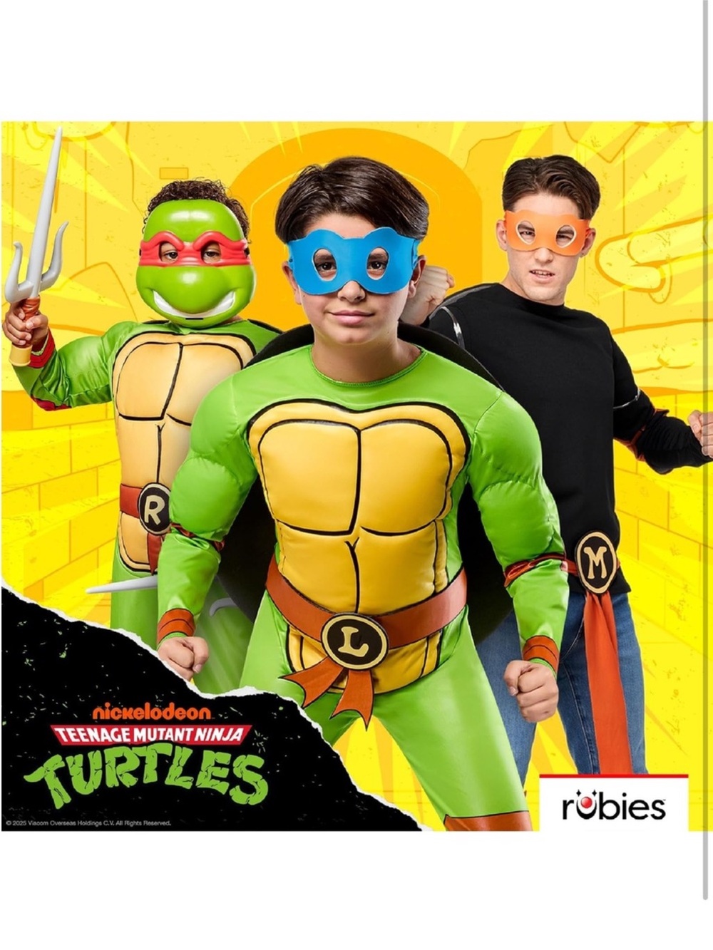 NICKELODEON Boys Teenage Mutant Ninja turtles 4-in-1 turtle Halloween set size L